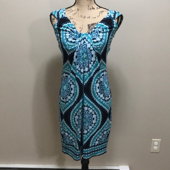 {London Times} Paisley Gathered Front Dress - Picture 2 of 6